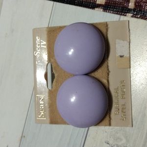 Lavender round quarter sized surgical steel post earrings NWT